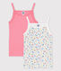 Lot de 2 chemises à bretelles fleurs petite fille en coton