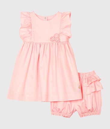 Robe et bloomer bébé fille en satin