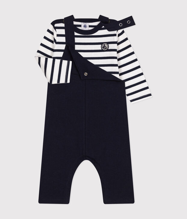 Coffret cadeau b&eacute;b&eacute; salopette et marini&egrave;re multicouleur