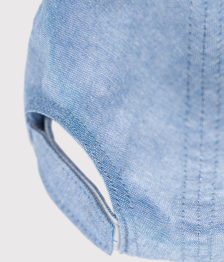 Casquette b&eacute;b&eacute; en denim clair petit bateau bleu