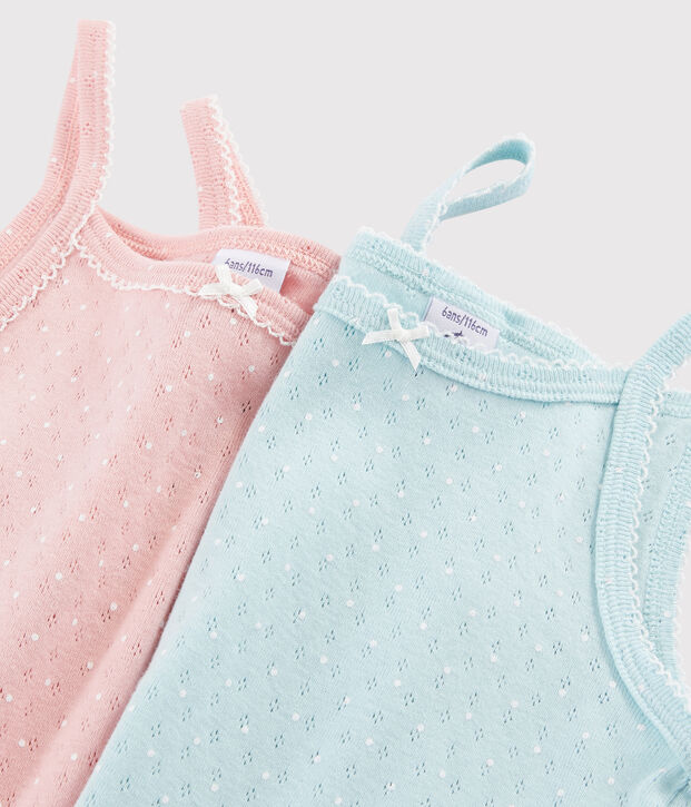 Lot de 2 chemises &agrave; bretelles troutrou petite fille multicouleur