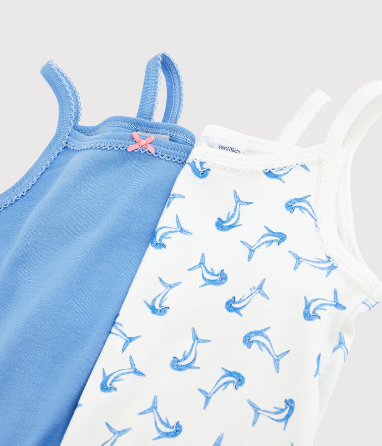 Lot de 2 chemises &agrave; bretelles dauphins petite fille multicouleur