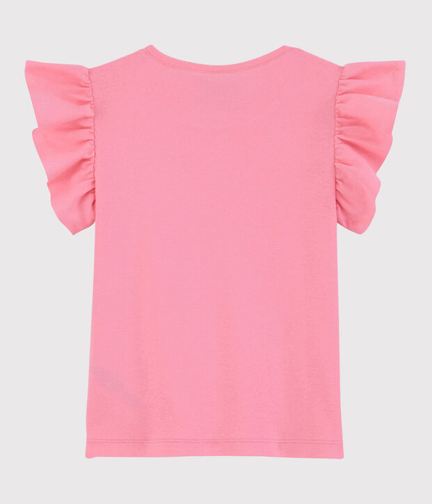 Tee-shirt manches courtes en coton enfant fille rose