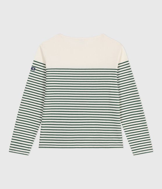 Tee-shirt marinière femme en coton vert MILK/ WILLOW
