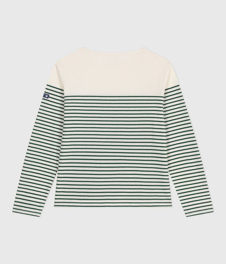 Tee-shirt marini&egrave;re femme en coton vert MILK/ WILLOW