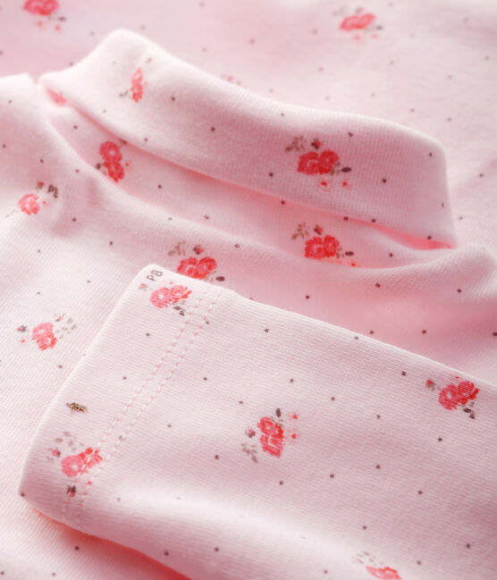 Body manches longues col roulé bébé mixte rose VIENNE/ CUPCAKE