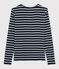 T-shirt iconique col V Femme bleu SMOKING/blanc MARSHMALLOW