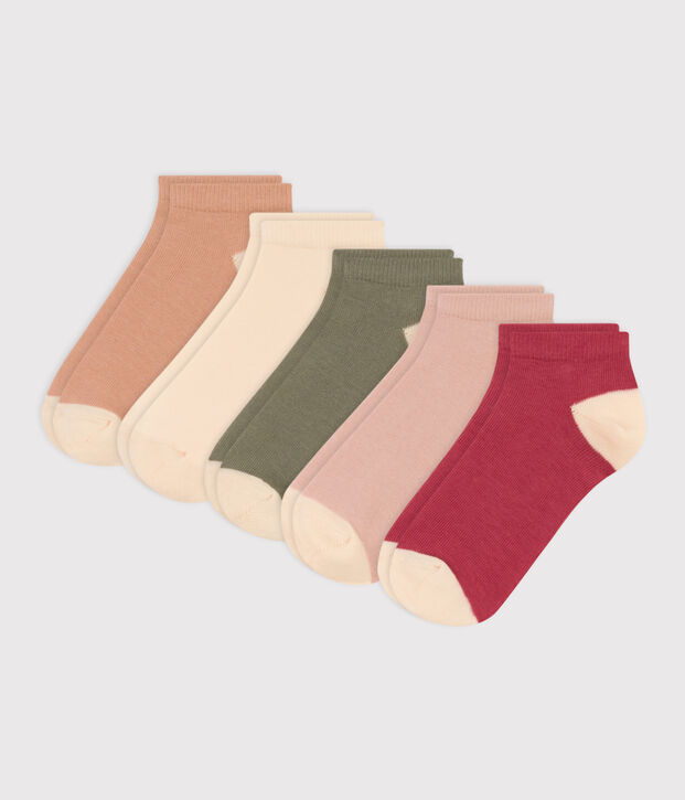 Lot de 5 paires de chaussettes unies en jersey de coton enfants multicouleur