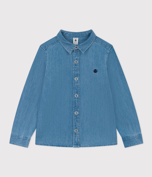 Chemise en denim l&eacute;ger enfant gar&ccedil;on bleu