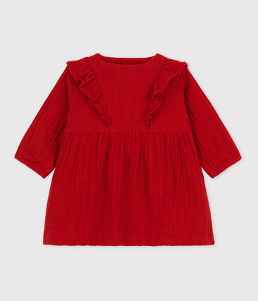 PETIT BATEAU - Robe manches longues bébé en gaze de coton