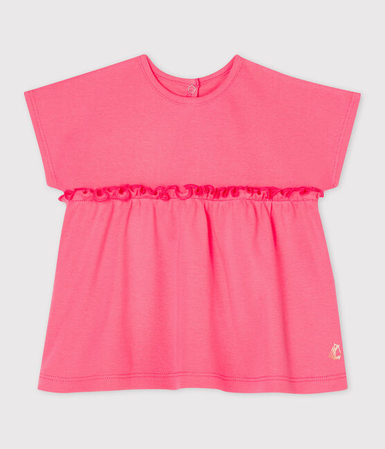 Blouse manches courtes bébé fille unie rose CUPCAKE