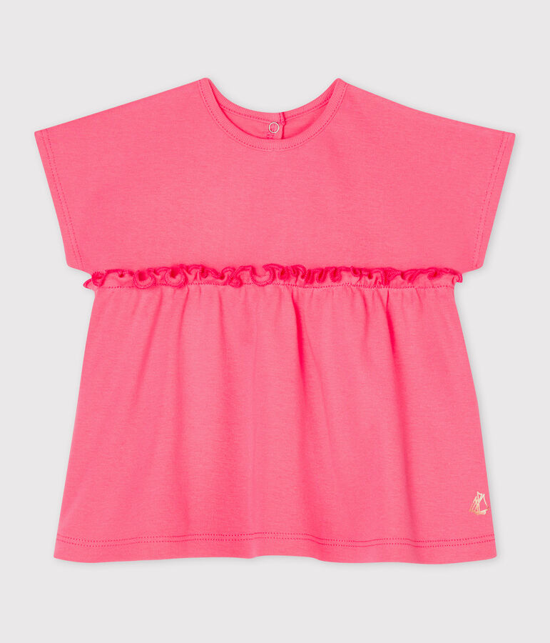 Blouse manches courtes b&eacute;b&eacute; fille unie rose CUPCAKE