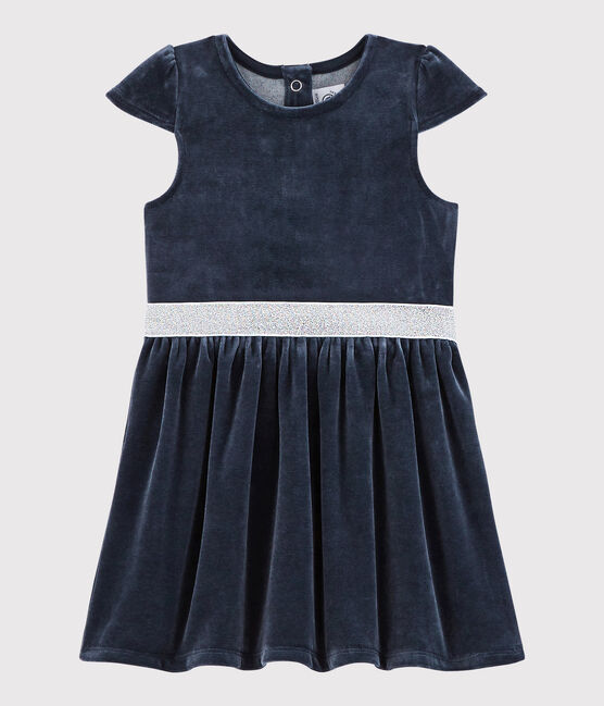 Robe manches courtes enfant fille bleu SMOKING
