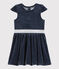 Robe manches courtes enfant fille bleu SMOKING
