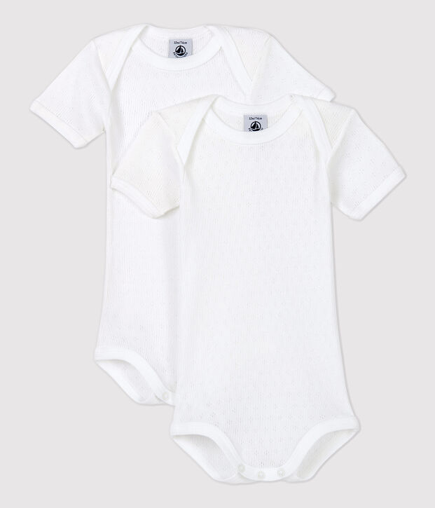 Lot de 2 bodies b&eacute;b&eacute; ajour&eacute;s en coton biologique multicouleur