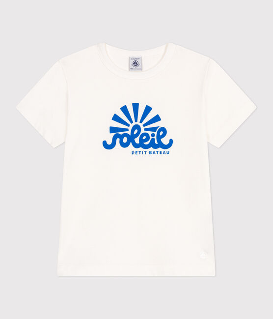Teeshirt enfant en coton manches courtes imprimé blanc MARSHMALLOW