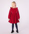 Robe enfant manches longues en velours unie rouge
