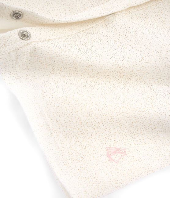 Cardigan enfant fille blanc MARSHMALLOW/rose COPPER