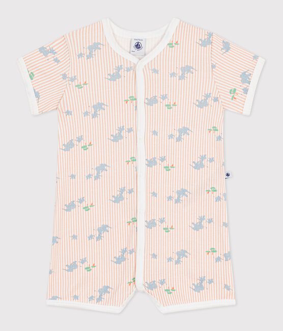 Combinaison courte bébé en coton imprimé animaux blanc MARSHMALLOW/blanc MULTICO