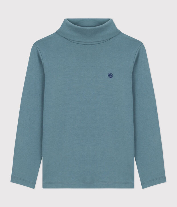 Sous-pull enfant en coton uni bleu