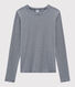T-shirt col rond iconique en coton rayé Femme