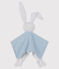 Doudou en côte, la matière emblématique de Petit Bateau. bleu ACIER/blanc MARSHMALLOW