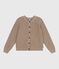 Cardigan femme en laine et coton uni marron ROCHE