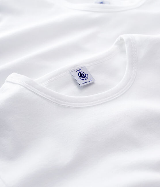 Lot de 2 tee-shirts manches courtes blancs garçon variante 1