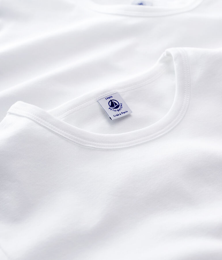 Lot de 2 tee-shirts manches courtes blancs gar&ccedil;on variante 1