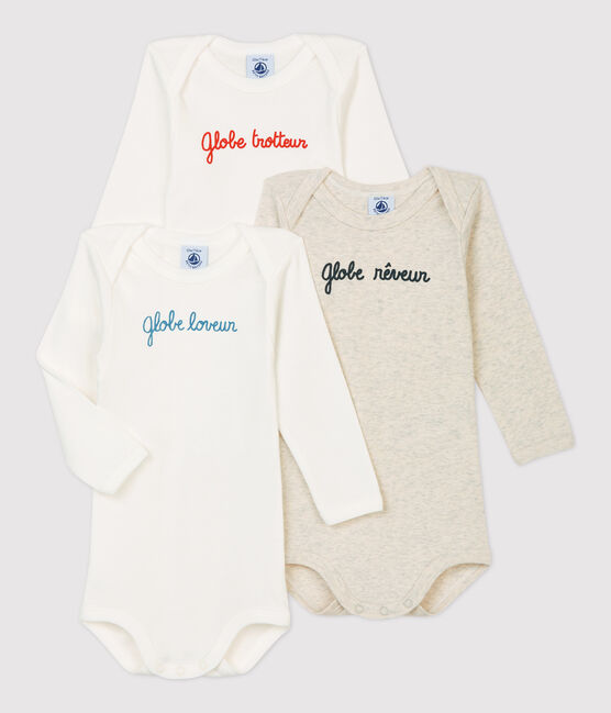 Lot de 3 bodies bébé en coton biologique. variante 1
