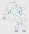 Pyjama enfant en molleton imprim&eacute; dragons blanc/multicouleur