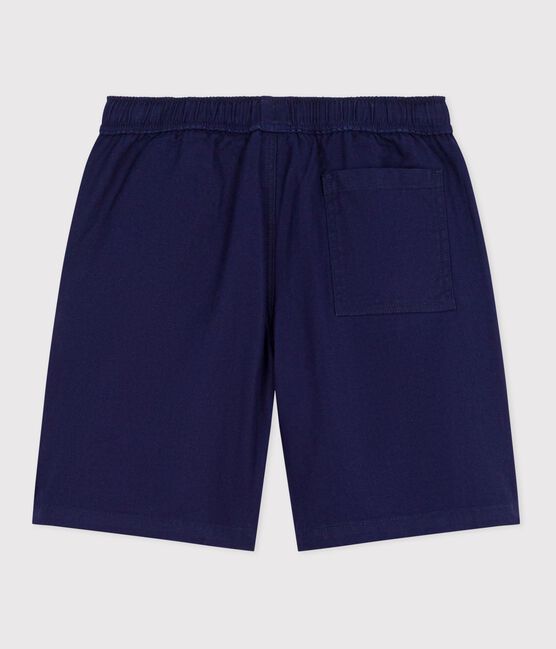 Bermuda short enfant en coton uni bleu SOIR