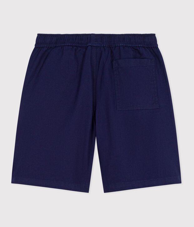 Bermuda short enfant en coton uni bleu marine