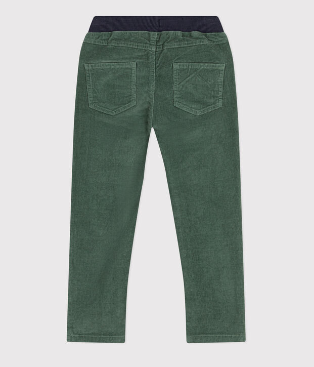 Pantalon droit en velours moyen enfant fille / gar&ccedil;on vert