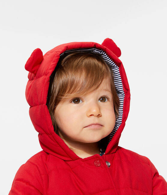 Doudoune bébé fille en microfibre rouge TERKUIT