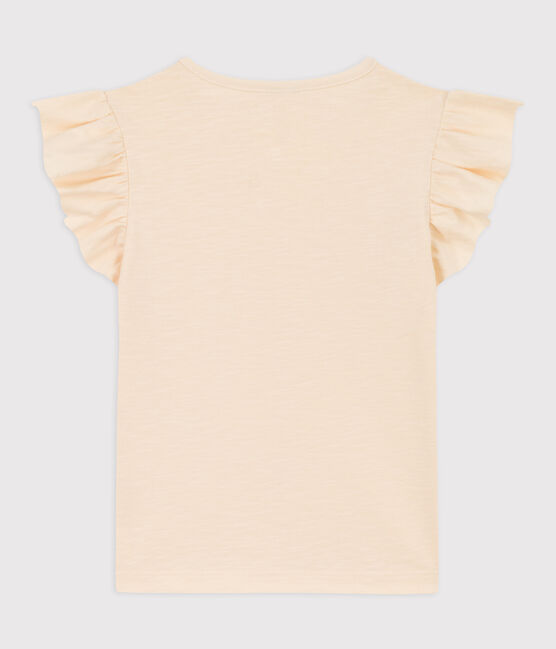 Tee-shirt manches courtes en coton enfant fille écru AVALANCHE