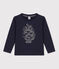 Tee-shirt manches longues en coton enfant garçon bleu SMOKING