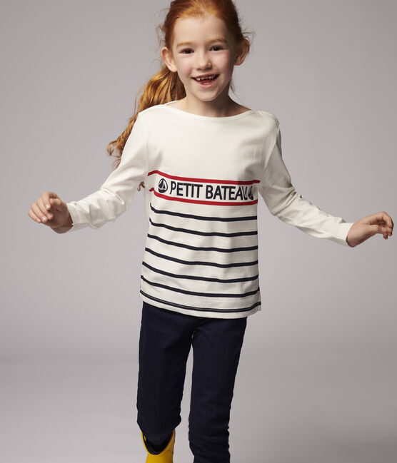 Tee-shirt en jersey enfant fille - garçon blanc MARSHMALLOW