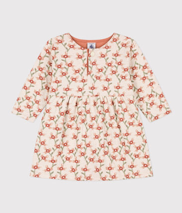 Robe manches longues en tubique matelassé imprimé bébé