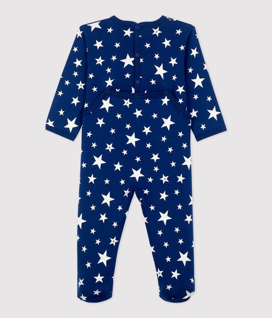 Dors-bien bébé étoiles en coton bleu MEDIEVAL/blanc MARSHMALLOW