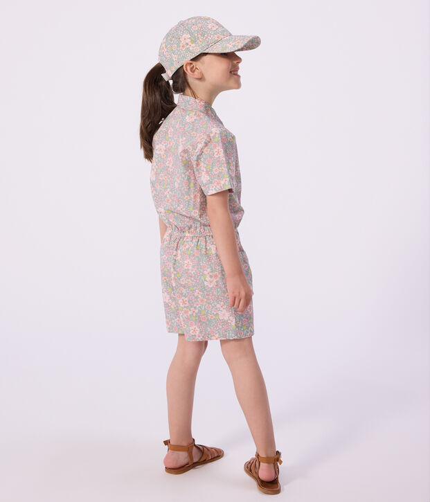 Combinaison courte enfant en coton bleu/multicouleur