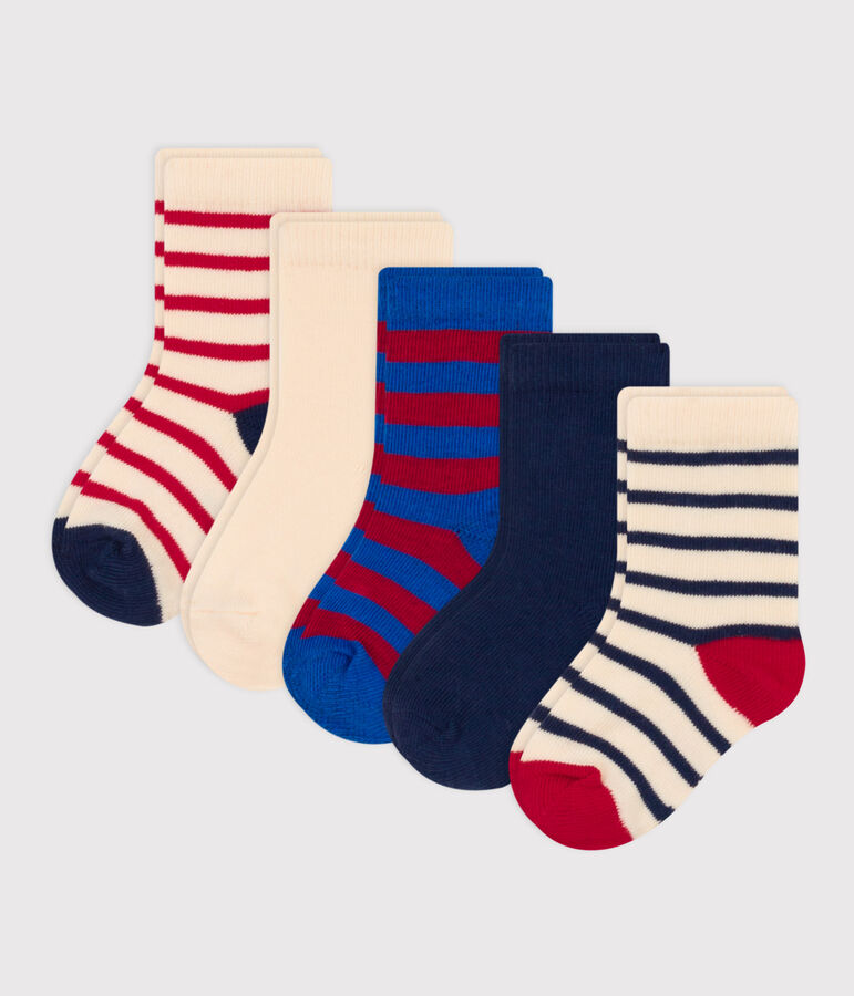Lot de 5 paires de chaussettes rayures en jersey de coton b&eacute;b&eacute; variante 1