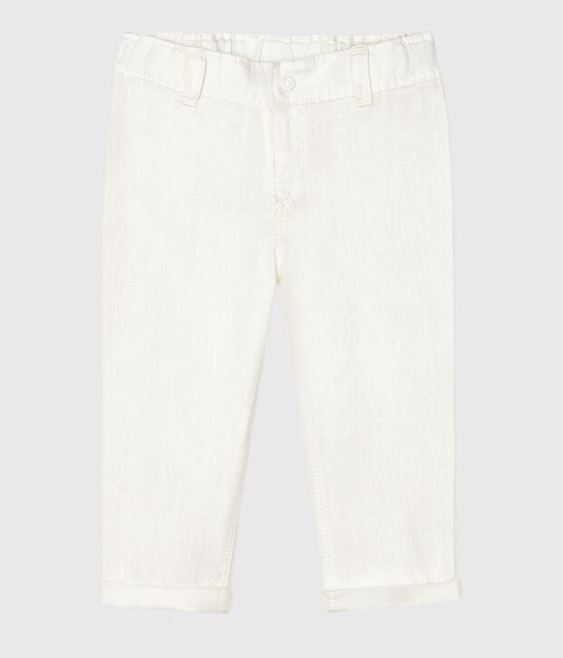 Pantalon en lin b&eacute;b&eacute; gar&ccedil;on blanc