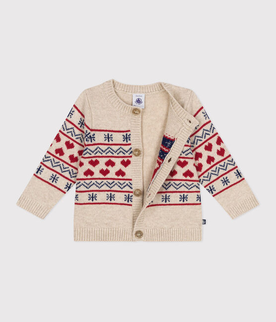 Cardigan en tricot contenant de la laine bébé blanc AVALANCHE/ MULTICO