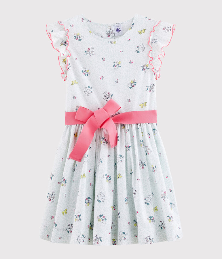 Robe enfant fille blanc/multicouleur