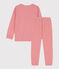 Pyjama rayé en coton enfant orange OURSIN/blanc MARSHMALLOW