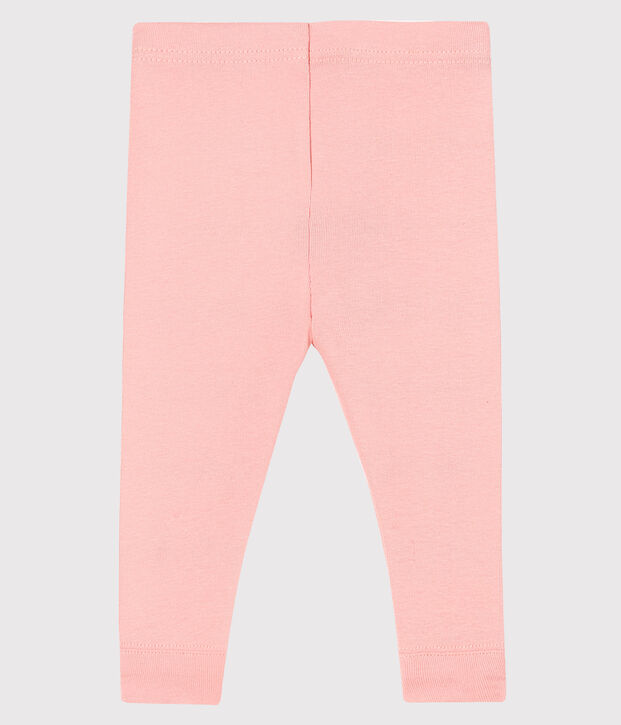 Legging b&eacute;b&eacute; fille en c&ocirc;te 1x1 unie rose