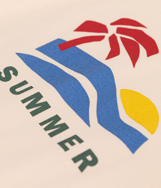 Tee-shirt imprim&eacute; en jersey enfant gar&ccedil;on &eacute;cru/jaune