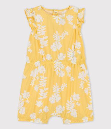 PETIT BATEAU - Combicourt imprimé Hawaï en popeline bébé