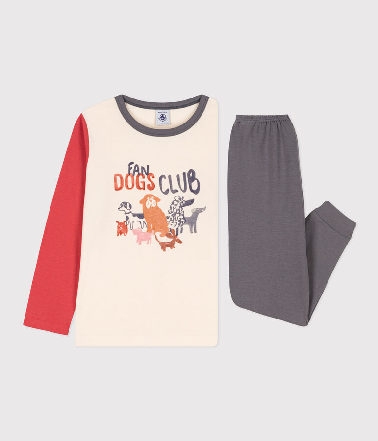 Pyjama en coton enfant gris/multicouleur